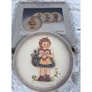 Vintage Goebel M.I. Hummel Valentine Gift Plate Hum 738 1985 W Germany Boxed